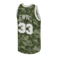 New York Knicks Mitchell & Ness Patrick Ewing 1991 Ghost Camo Swingman Jersey - Green