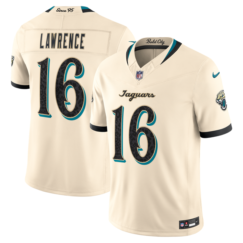 Jacksonville Jaguars Trevor Lawrence Nike Natural 2026 Rivalries Collection Printed Limited Jersey
