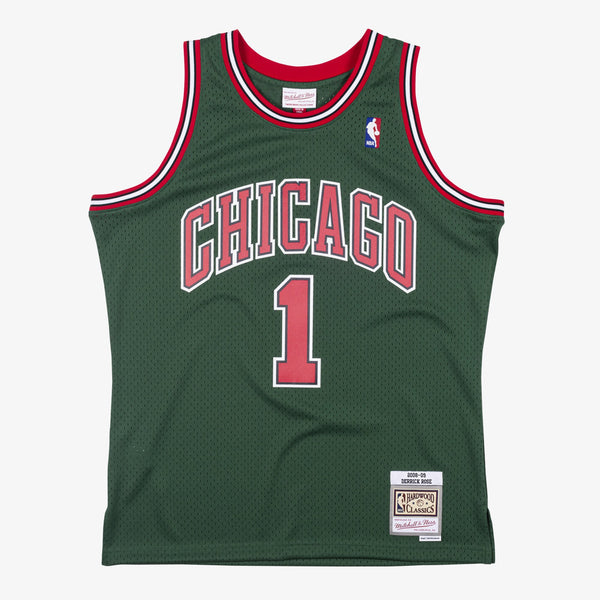 Chicago Bulls Mitchell & Ness Go-Green Swingman Jersey Derrick Rose 2008-09