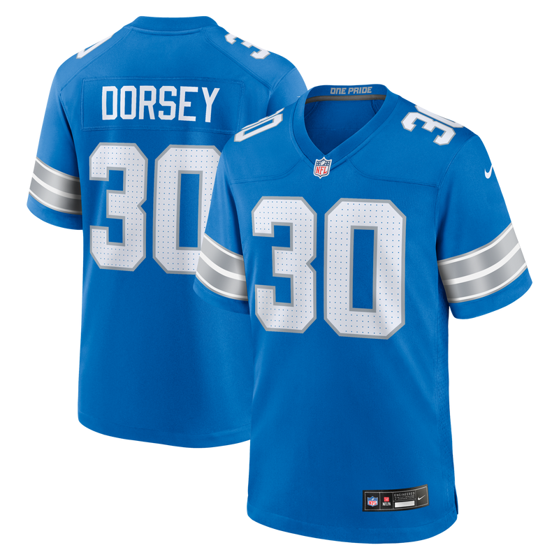 Detroit Lions Khalil Dorsey Blue jersey – view 1