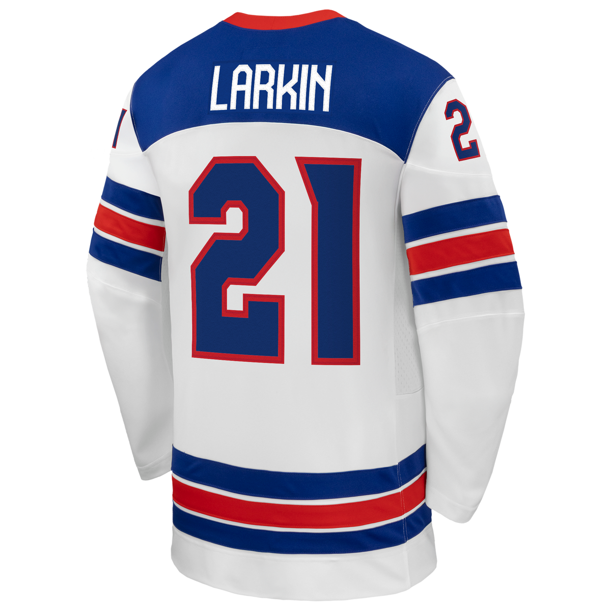 Dylan Larkin Nike White US Hockey 2026 Away Replica Jersey