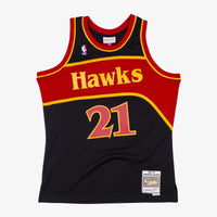 Atlanta Hawks Mitchell & Ness Dominique Wilkins 1986 Reload Swingman Authentic Jersey - Black