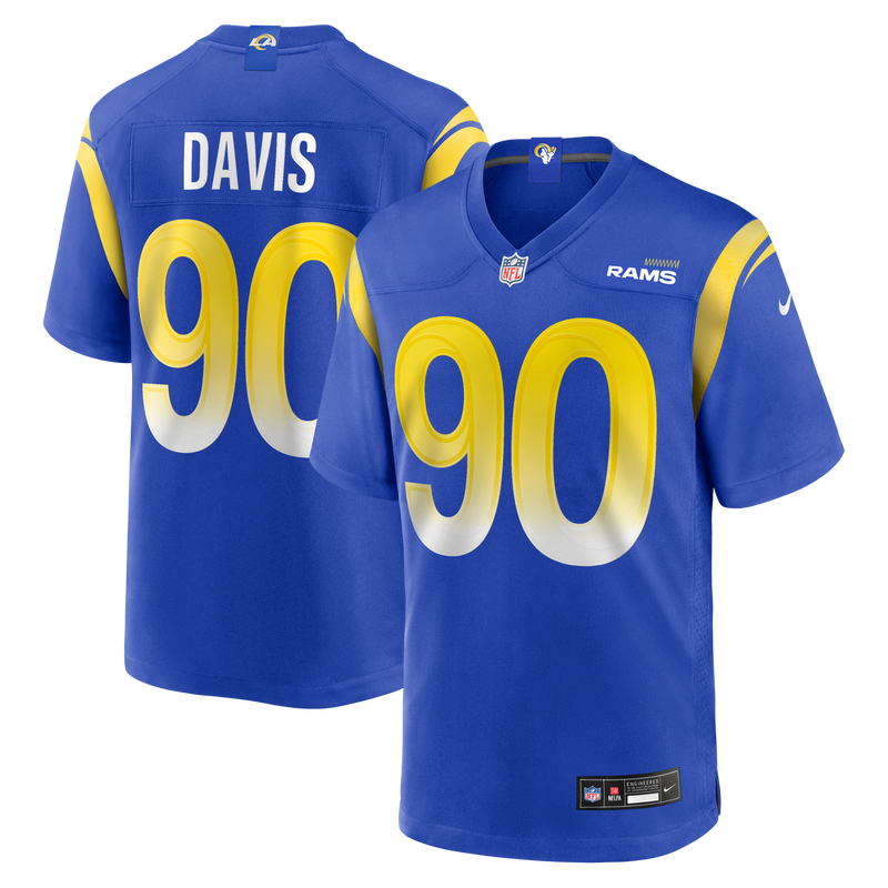 Los Angeles Rams Tyler Davis Royal jersey – view 1