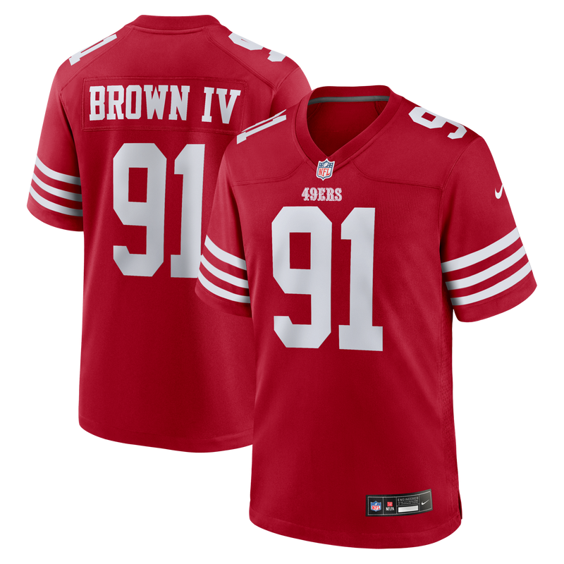 San Francisco 49ers Earnest Brown IV Scarlet jersey – view 1