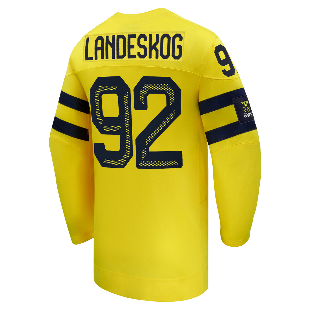 Sweden Hockey Gabriel Landeskog Nike Yellow 2026 Away Replica Jersey