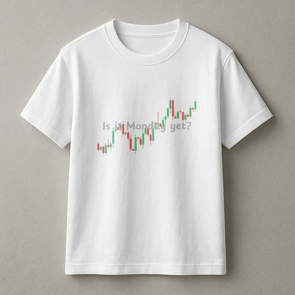 Is It Monday Yet? Stock Market T-Shirt | Financial Trading Candlestick Chart | 100% Cotton Premium Tee | Funny Investor Gift 
