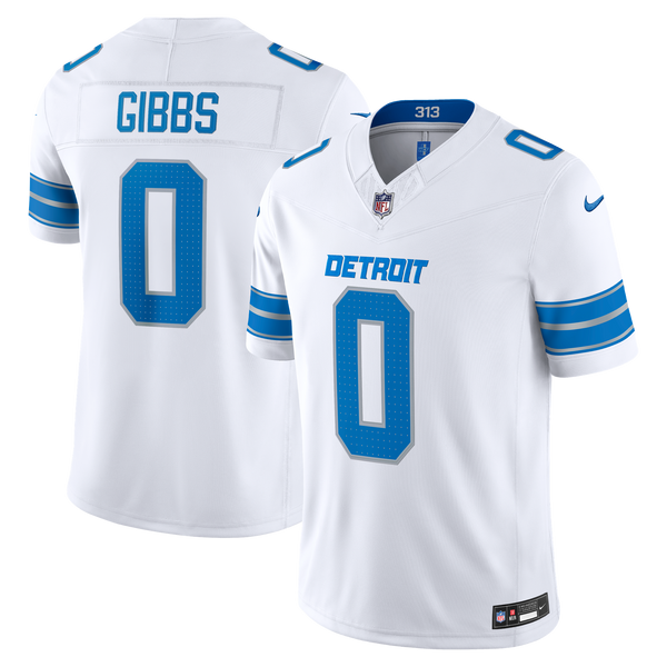 Detroit Lions Jahmyr Gibbs Nike White Vapor F.U.S.E. Printed Limited Jersey