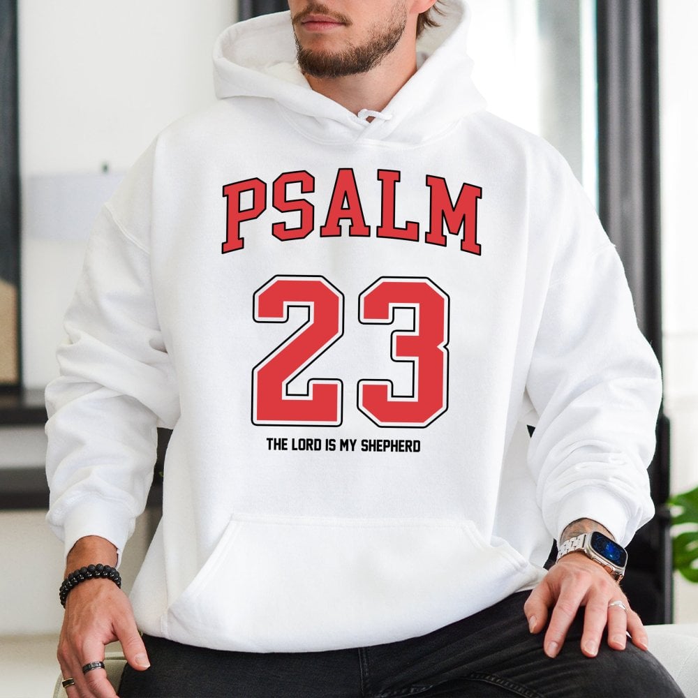 Psalm 23 Hoodie | The Lord Is My Shepherd Verse | Premium Christian Faith Apparel | Religious Gift for Men and Women