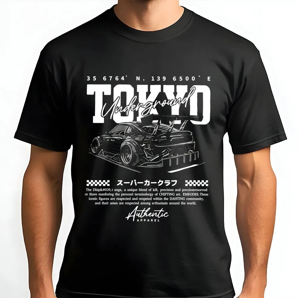 Tokyo Underground Drift Car T-Shirt | Japanese Street Racing Graphic | Premium Cotton Streetwear | Gift For JDM Car Enthusias