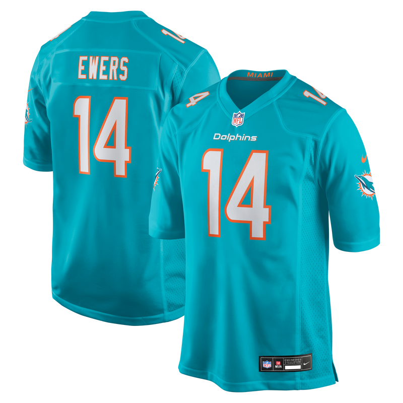 Miami Dolphins Quinn Ewers Aqua jersey – view 1