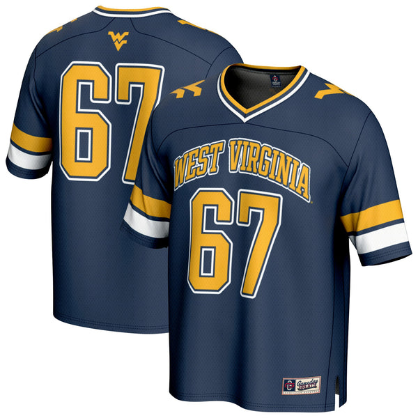 #67 West Virginia Mountaineers GameDay Greats Lightweight Collegiate Football Fashion Jersey - Navy