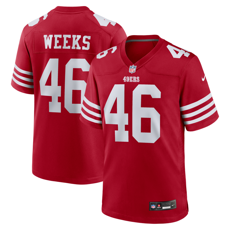 San Francisco 49ers Jon Weeks Scarlet jersey – view 1