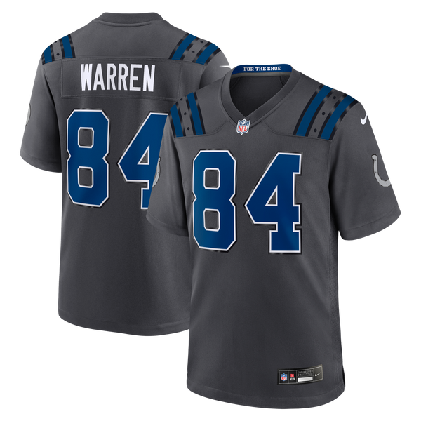Indianapolis Colts Tyler Warren Nike Anthracite 2026 Rivalries Collection Game Jersey