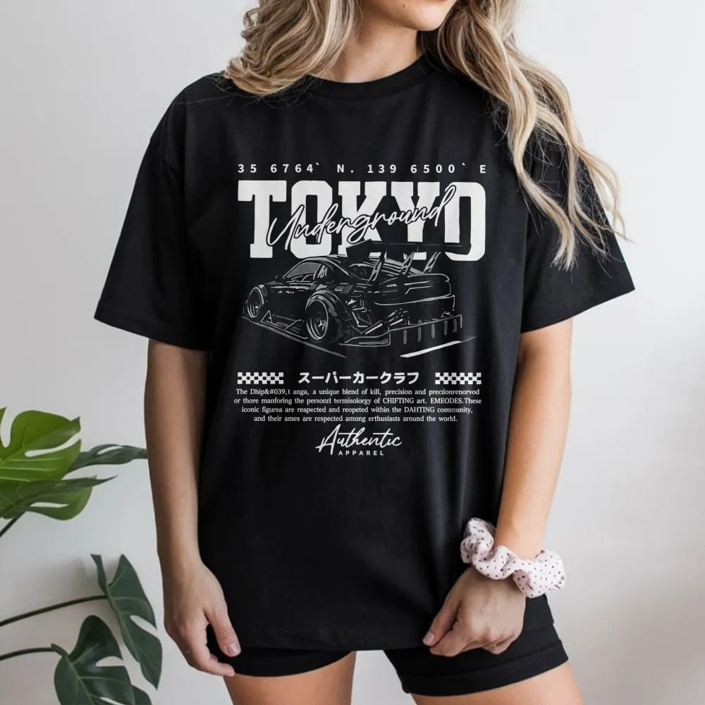 Tokyo Underground Drift Car T-Shirt | Japanese Street Racing Graphic | Premium Cotton Streetwear | Gift For JDM Car Enthusias