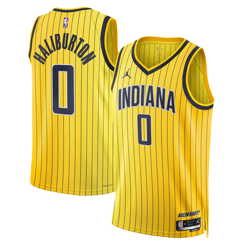 Indiana Pacers Jordan Brand Replica Statement Edition Swingman Jersey - Gold - Tyrese Haliburton -