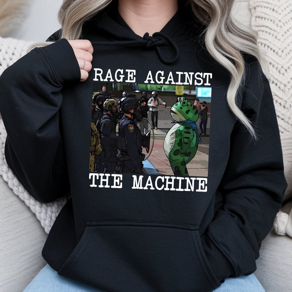 Portland Frog Protest Hoodie | Funny Viral Meme Graphic | Premium Cotton Blend | Unisex Gift for Music Fans