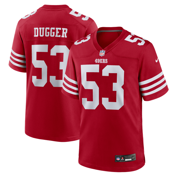 San Francisco 49ers Jaden Dugger III Nike Scarlet Team Game Jersey