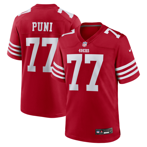 San Francisco 49ers Dominick Puni Nike Scarlet Team Game Jersey