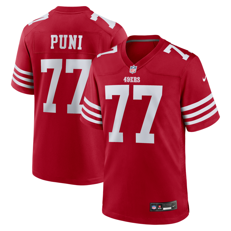 San Francisco 49ers Dominick Puni Scarlet jersey – view 1