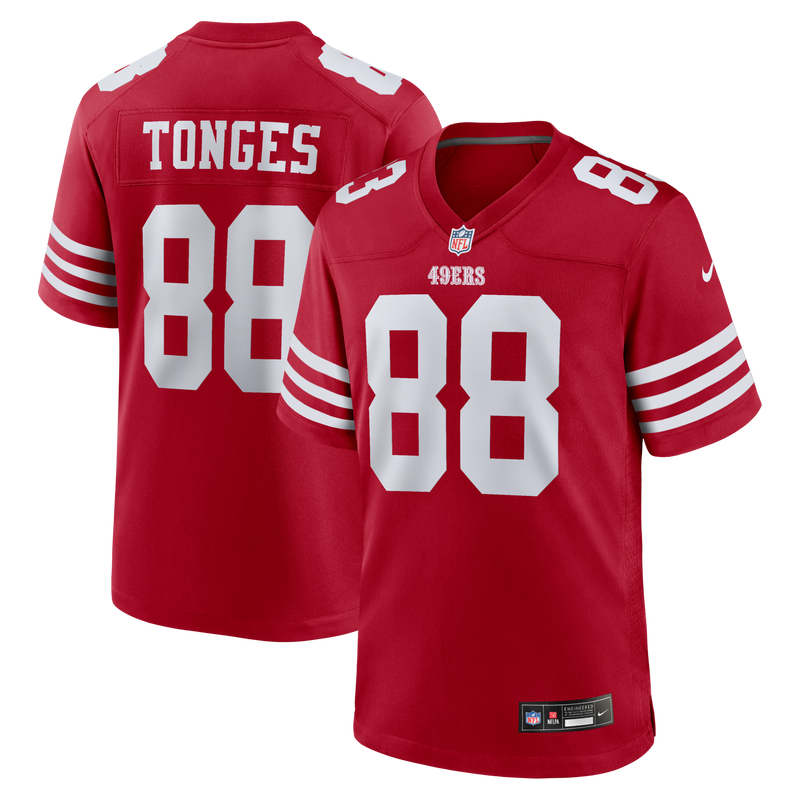 San Francisco 49ers Jake Tonges Scarlet jersey – view 1