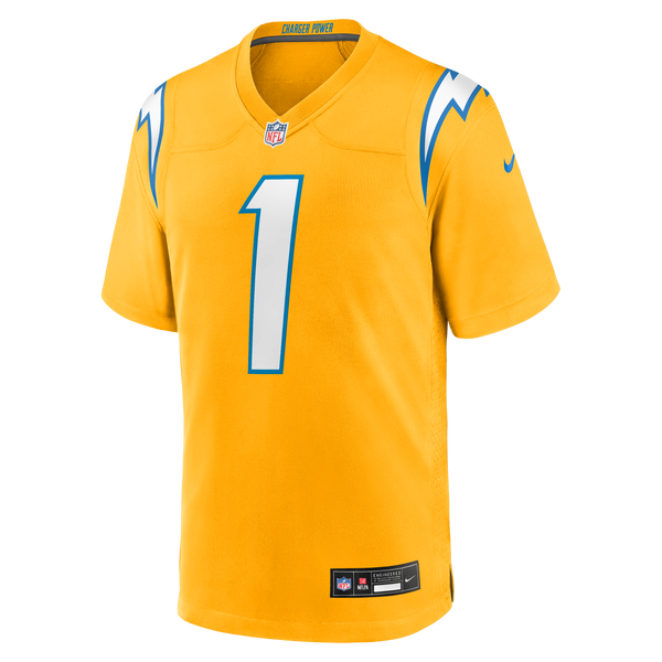 Los Angeles Chargers Quentin Johnston Nike Gold Alternate Charger Power Game Player Jersey