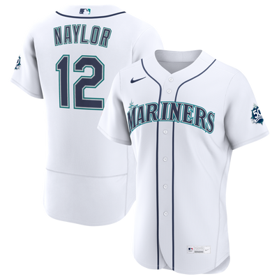 Seattle Mariners Josh Naylor Nike White Home 50th Season Authentic Jersey