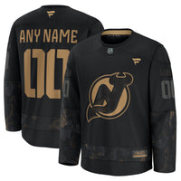 New Jersey Devils Fanatics Black 2024 Military Appreciation Custom Practice Jersey