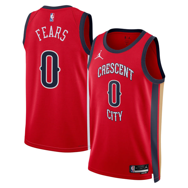 New Orleans Pelicans Jordan Brand Statement Edition Swingman Jersey - Red - Jeremiah Fears -