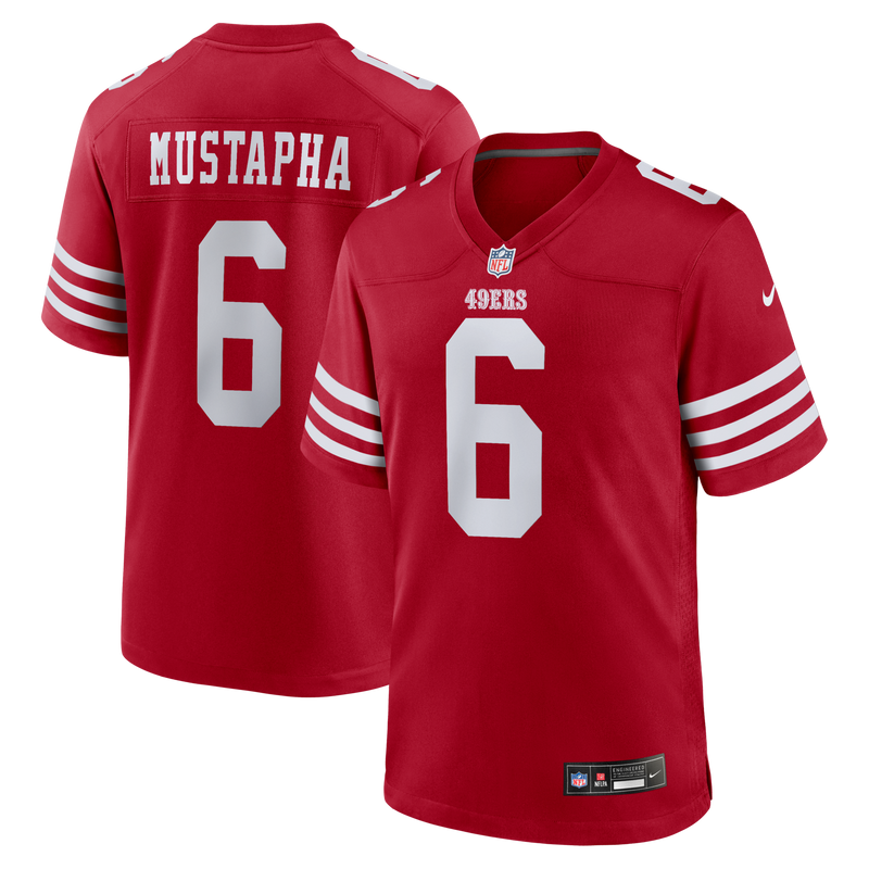 San Francisco 49ers Malik Mustapha Scarlet jersey – view 1