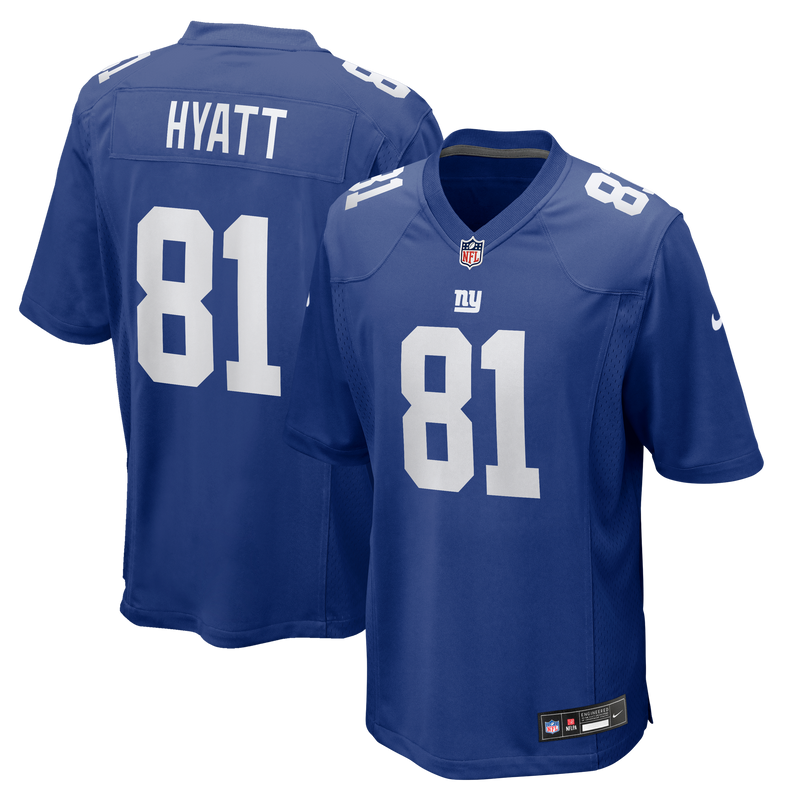 New York Giants Jalin Hyatt Nike Royal Team Game Jersey