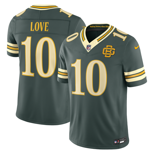 Green Bay Packers Jordan Love Nike Green 2026 Rivalries Collection Printed Limited Jersey