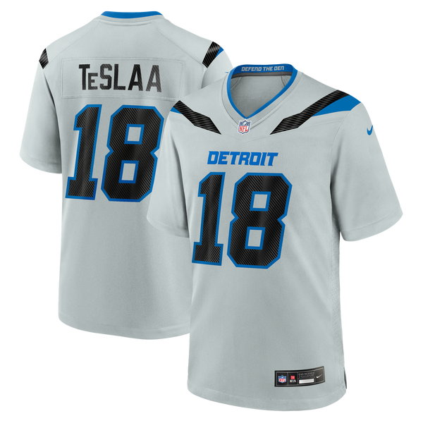 Detroit Lions Isaac TeSlaa Nike Silver 2026 Rivalries Collection Game Jersey