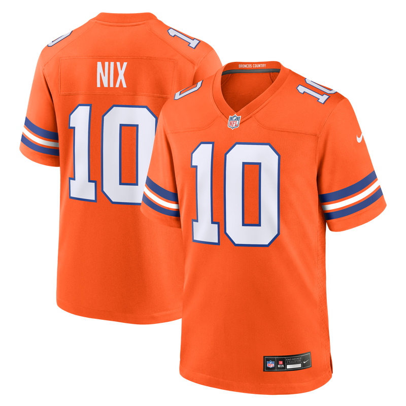 Denver Broncos Bo Nix Orange jersey – view 1