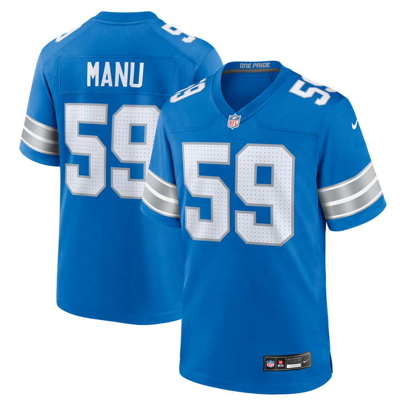 Detroit Lions Giovanni Manu Blue jersey – view 1