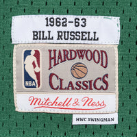 Boston Celtics Bill Russell 1962 Hardwood Classics Road Swingman Jersey By Mitchell & Ness - Kelly Green -