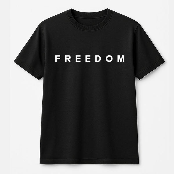 Freedom Graphic T-Shirt | Minimalist Typography Patriotic Design | 100% Premium Cotton | Conservative Gift For Men And Women