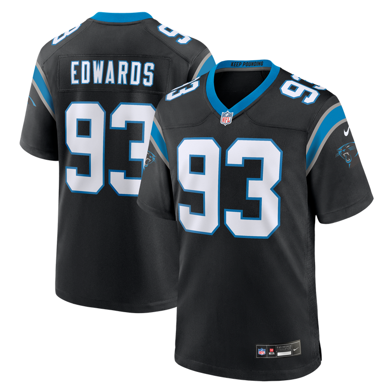 Carolina Panthers TeRah Edwards Nike Black Team Game Jersey