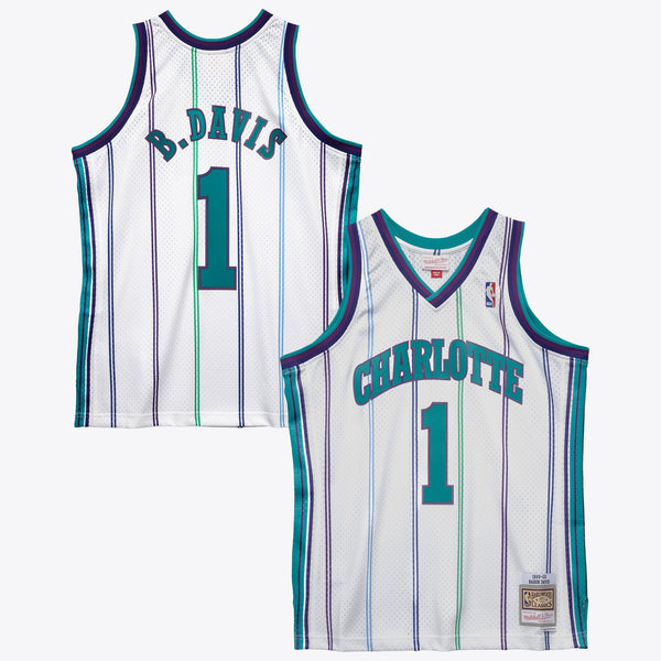 Charlotte Hornets Mitchell & Ness Baron Davis 1999 Swingman Authentic Jersey - White