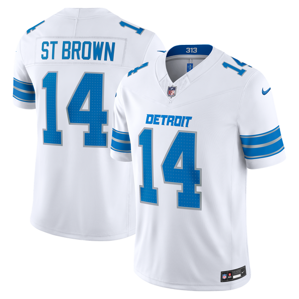 Detroit Lions Amon-Ra St. Brown Nike White Vapor F.U.S.E. Printed Limited Jersey