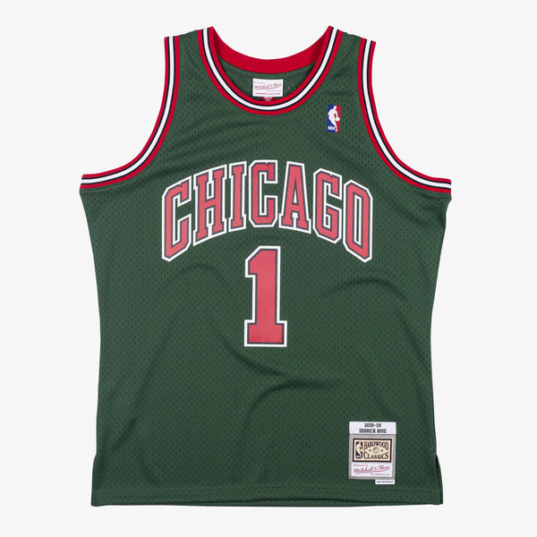 Chicago Bulls Mitchell & Ness Go-Green Swingman Jersey Derrick Rose 2008-09