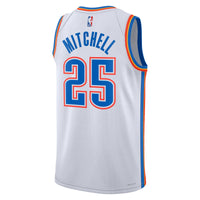 Oklahoma City Thunder Nike Association Edition Swingman Jersey - White - Ajay Mitchell -
