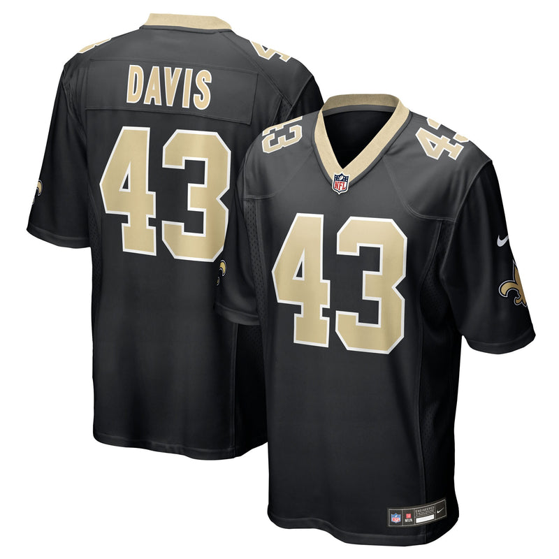 New Orleans Saints Michael Davis Black jersey – view 1