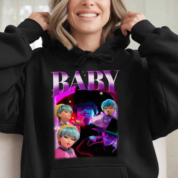 Kpop Aesthetic Hoodie | Vintage Graphic Baby Demon Design | Premium Cotton Blend | Unisex Streetwear Gift for Music Fans