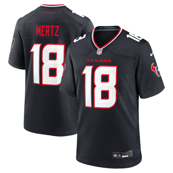 Houston Texans Graham Mertz Nike Navy Team Game Jersey