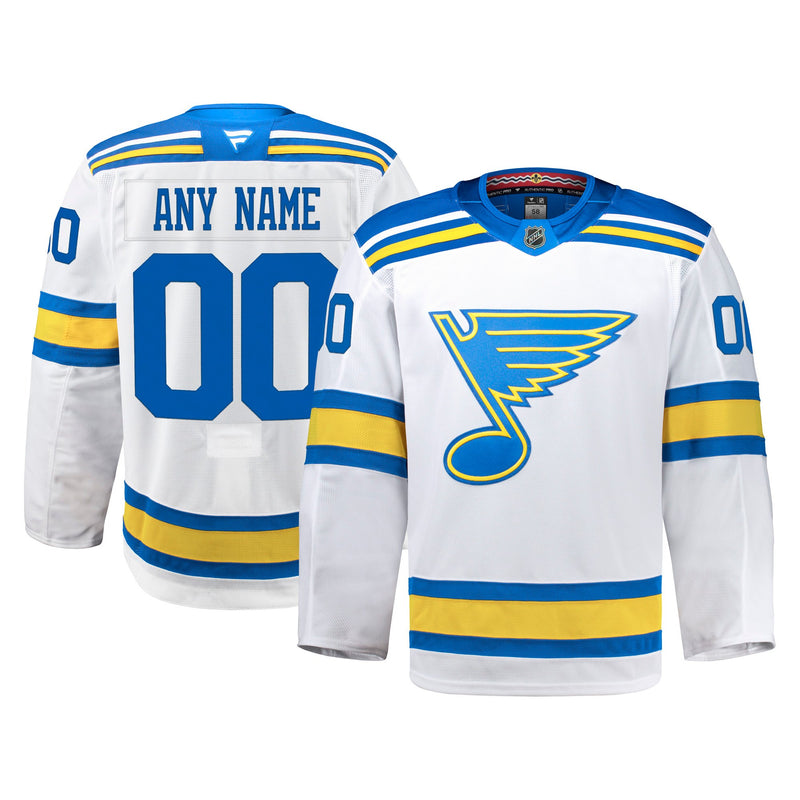 St. Louis Blues Fanatics White Away Authentic Pro Custom Jersey
