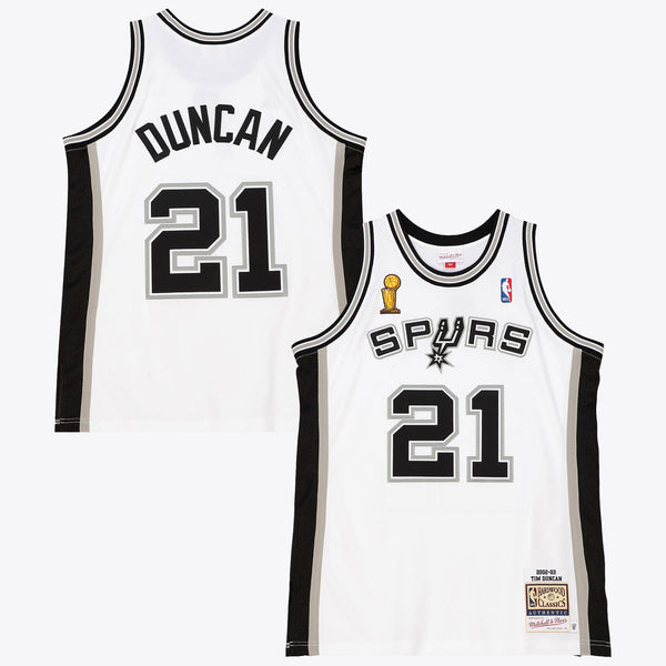 San Antonio Spurs Mitchell & Ness Tim Duncan 2002 Home Finals Authentic Jersey - White