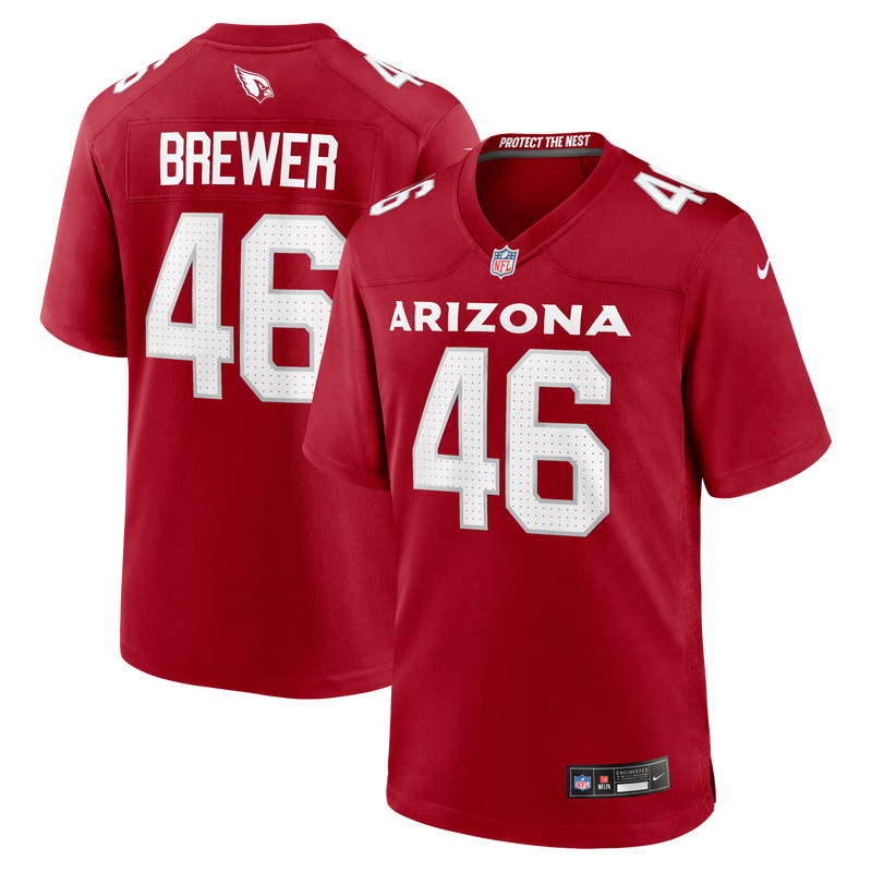 Arizona Cardinals Aaron Brewer Cardinal jersey – view 1