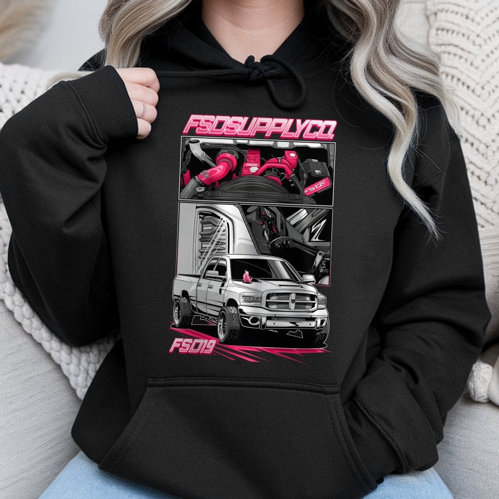 Diesel Truck Graphic Hoodie | Turbo Engine Mechanic Streetwear | Premium Cotton-Poly Blend | Gift For Pickup Truck Enthusiast