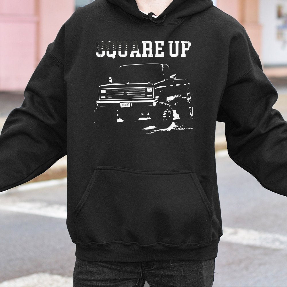 Square Body Truck Hoodie | Vintage Pickup Graphic Pullover | Premium Cotton Blend | Gift for Truck Enthusiast & Mechanic