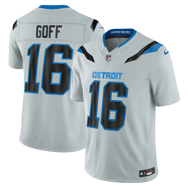 Detroit Lions Jared Goff Nike Silver 2026 Rivalries Collection Printed Limited Jersey